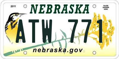 NE license plate ATW771