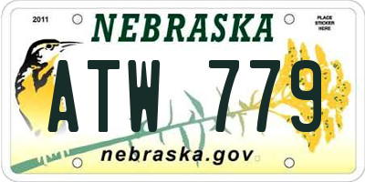 NE license plate ATW779