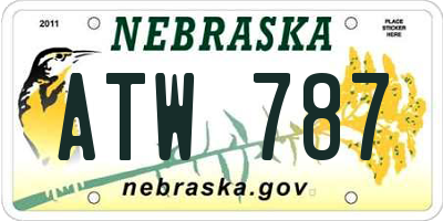 NE license plate ATW787