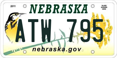 NE license plate ATW795