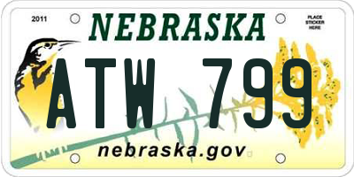 NE license plate ATW799