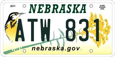 NE license plate ATW831
