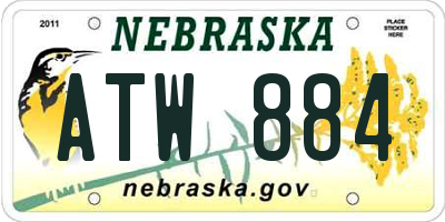NE license plate ATW884