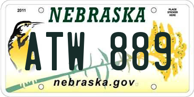 NE license plate ATW889