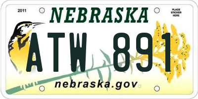 NE license plate ATW891
