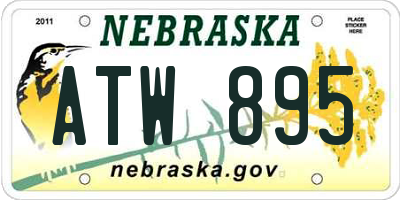 NE license plate ATW895