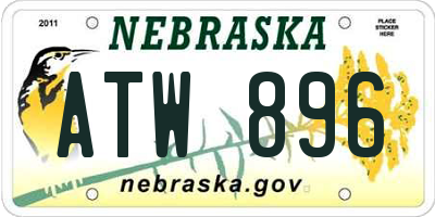 NE license plate ATW896