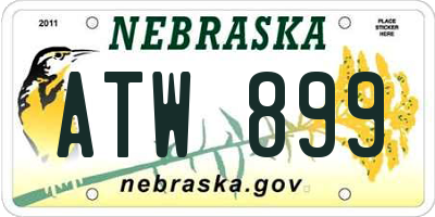 NE license plate ATW899