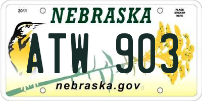 NE license plate ATW903