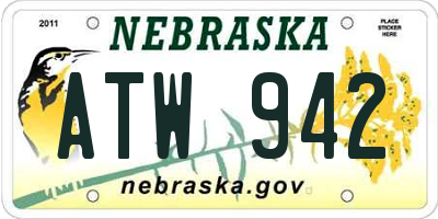 NE license plate ATW942