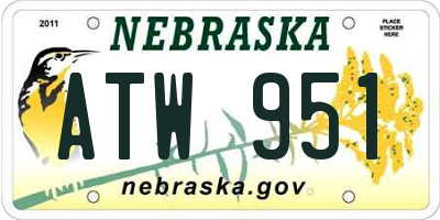 NE license plate ATW951