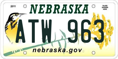 NE license plate ATW963
