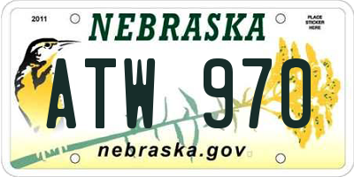 NE license plate ATW970