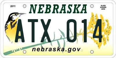 NE license plate ATX014