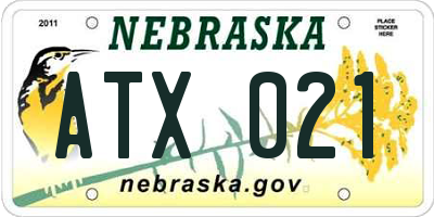 NE license plate ATX021
