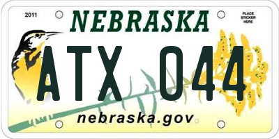 NE license plate ATX044