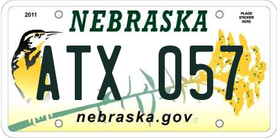 NE license plate ATX057