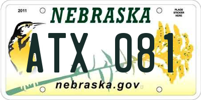 NE license plate ATX081