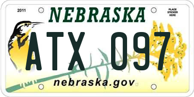 NE license plate ATX097