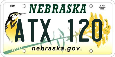 NE license plate ATX120