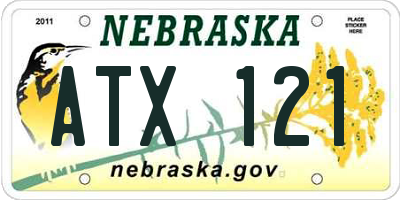 NE license plate ATX121