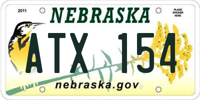 NE license plate ATX154