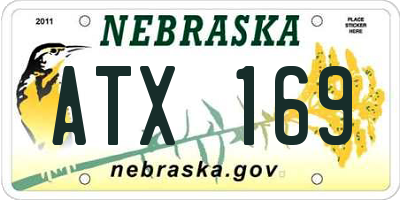 NE license plate ATX169