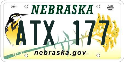 NE license plate ATX177
