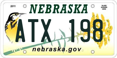 NE license plate ATX198