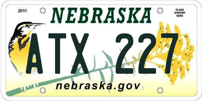 NE license plate ATX227