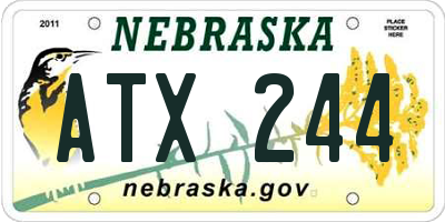NE license plate ATX244