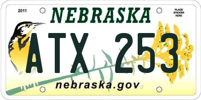NE license plate ATX253