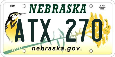 NE license plate ATX270