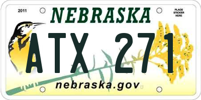 NE license plate ATX271