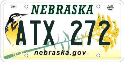 NE license plate ATX272