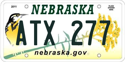 NE license plate ATX277