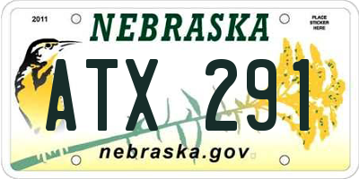 NE license plate ATX291