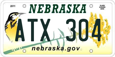 NE license plate ATX304