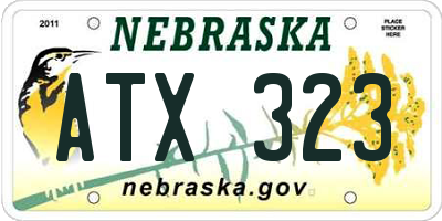 NE license plate ATX323