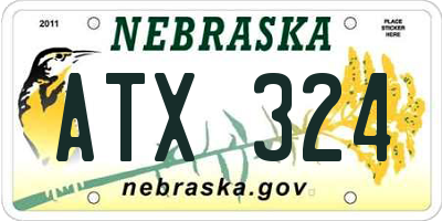 NE license plate ATX324