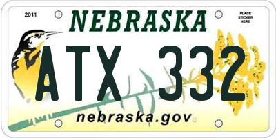 NE license plate ATX332