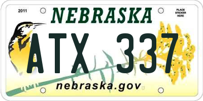 NE license plate ATX337