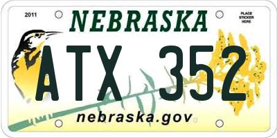 NE license plate ATX352