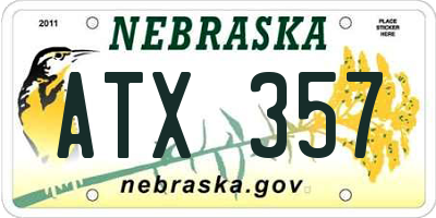 NE license plate ATX357