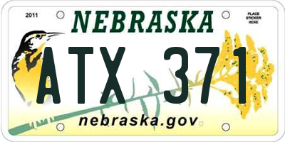 NE license plate ATX371
