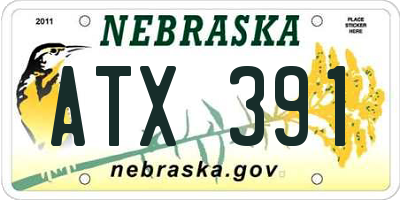 NE license plate ATX391
