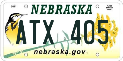 NE license plate ATX405