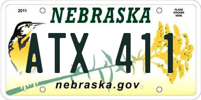 NE license plate ATX411