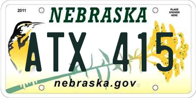 NE license plate ATX415