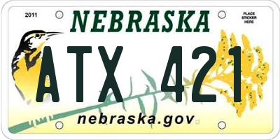 NE license plate ATX421